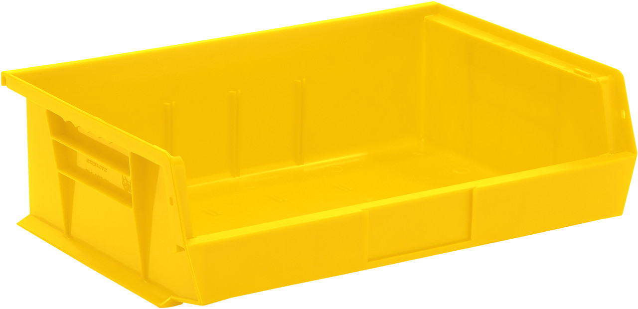 Bin, stacking or hanging, 16-1/2"W x 10-7/8"D x 5"H, Yellow, Yellow, Polypropylene, QUS245YL