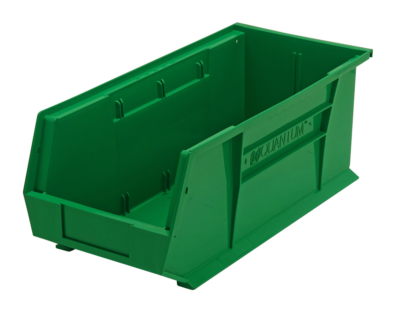 Bin, stacking or hanging, 8-1/4"W x 18"D x 7"H, Green, Green, Polypropylene, QUS248GNCS