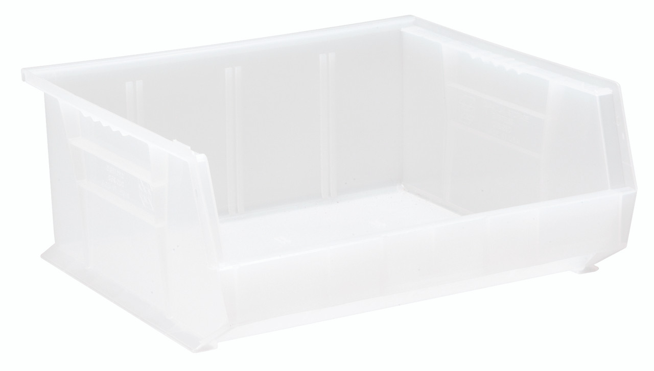 Bin, stacking or hanging, 16-1/2"W x 14-3/4"D x 7"H, Clear, Clear, Polypropylene, QUS250CL