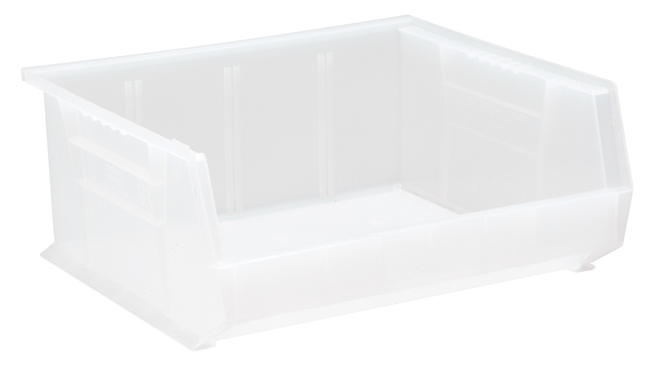 Bin, stacking or hanging, 16-1/2"W x 14-3/4"D x 7"H, Clear, Clear, Polypropylene, QUS250CLCS