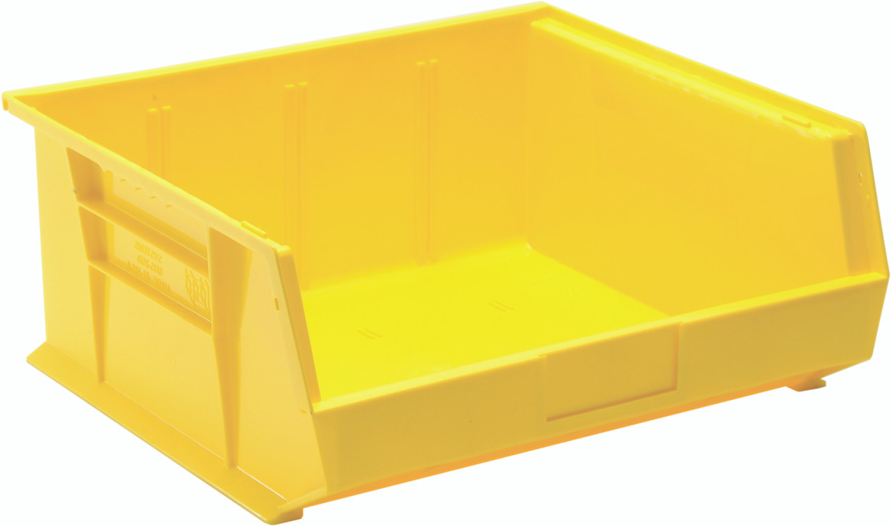 Bin, stacking or hanging, 16-1/2"W x 14-3/4"D x 7"H, Yellow, Yellow, Polypropylene, QUS250YLCS