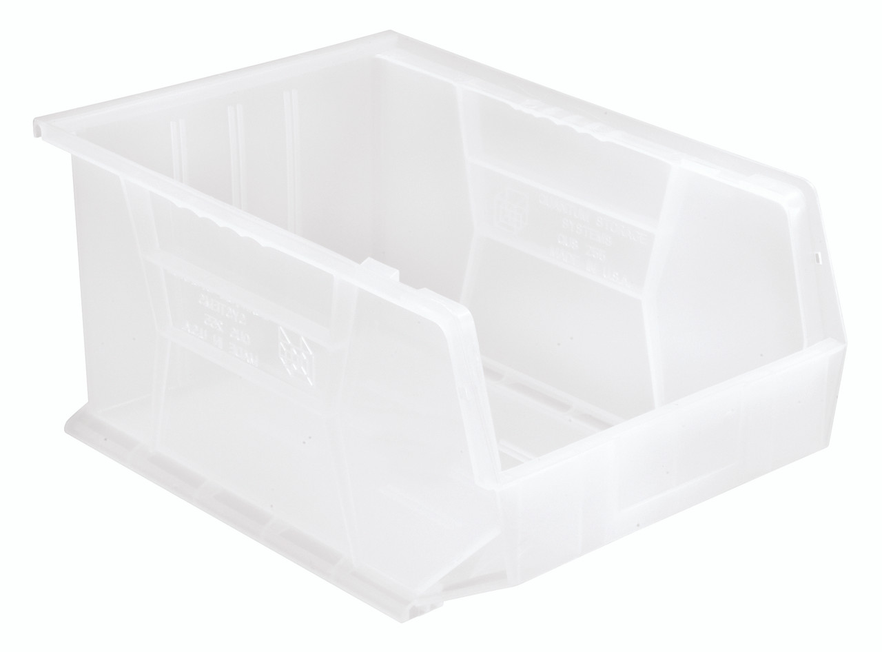 Bin, stacking or hanging, 11"W x 16"D x 8"H, Clear, Clear, Polypropylene, QUS255CLCS