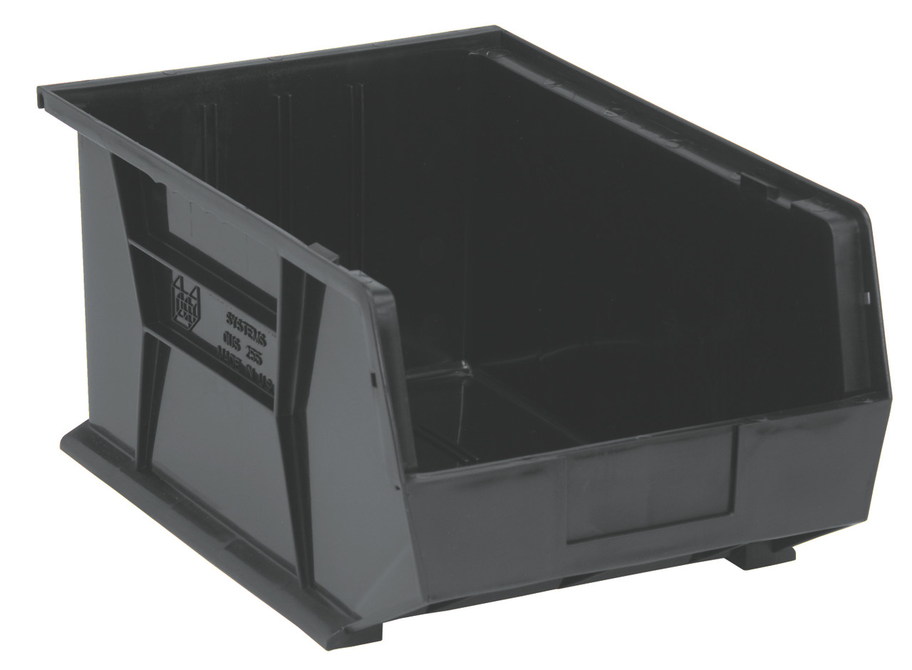 Bin, stacking or hanging, conductive, Black, Black, ESD, QUS255CO