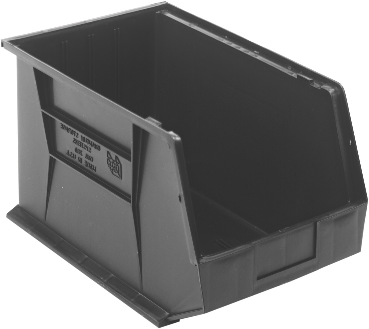 Bin, stacking or hanging, conductive, Black, Black, ESD, QUS260CO