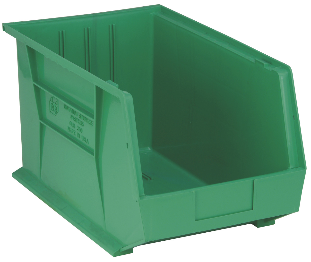 Bin, stacking or hanging, 11"W x 18"D x 10"H, Green, Green, Polypropylene, QUS260GN
