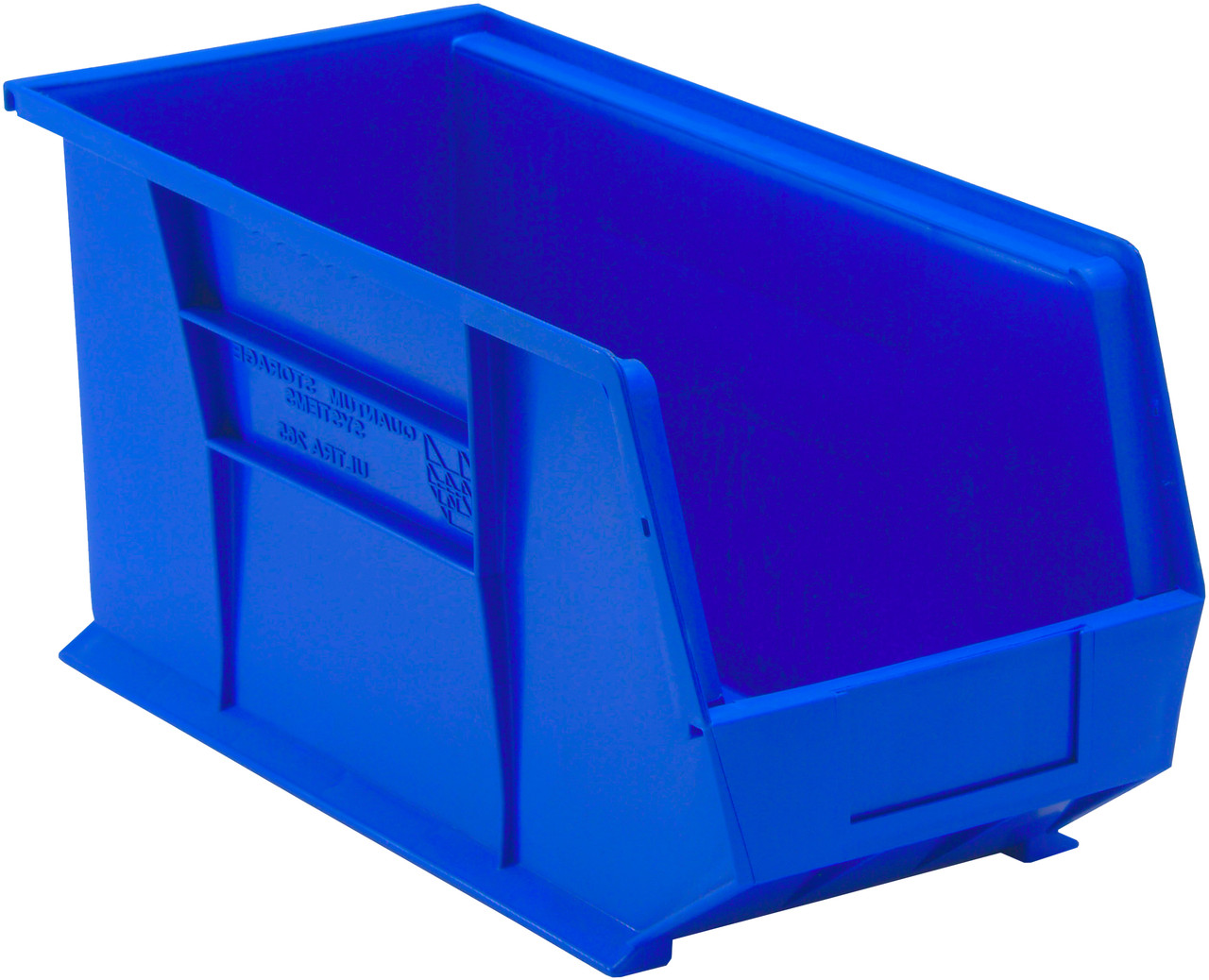 Bin, stacking or hanging, 8-1/4"W x 18"D x 9"H, Blue, Blue, Polypropylene, QUS265BLCS
