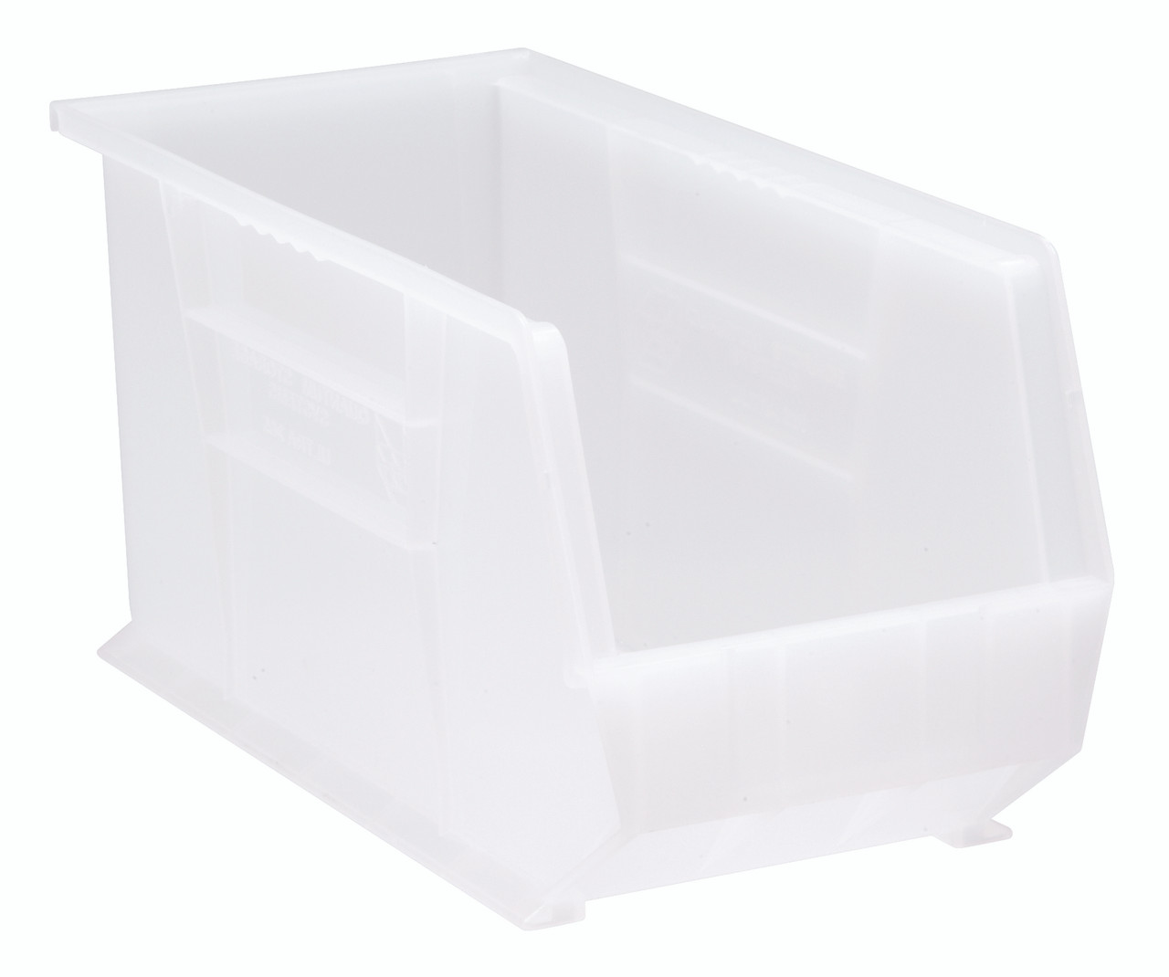 Bin, stacking or hanging, 8-1/4"W x 18"D x 9"H, Clear, Clear, Polypropylene, QUS265CLCS