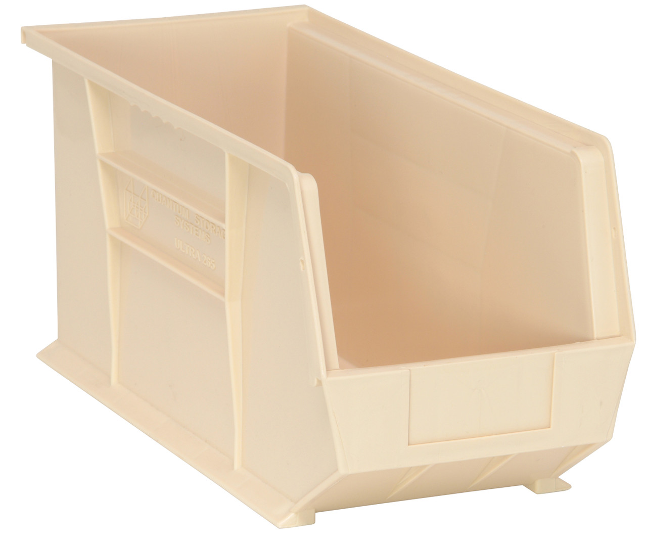 Bin, stacking or hanging, 8-1/4"W x 18"D x 9"H, Ivory, Ivory, Polypropylene, QUS265IVCS