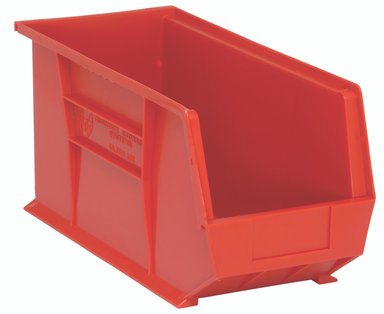 Bin, stacking or hanging, 8-1/4"W x 18"D x 9"H, Red, Red, Polypropylene, QUS265RD