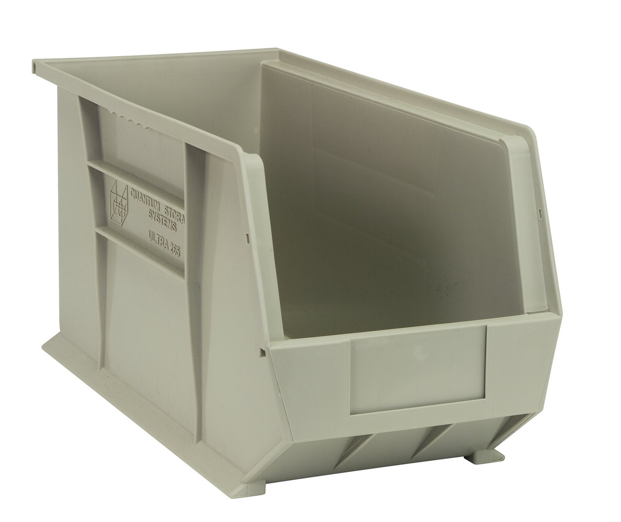 Bin, stacking or hanging, 8-1/4"W x 18"D x 9"H, Stone, Stone, Polypropylene, Case of 6, QUS265SN
