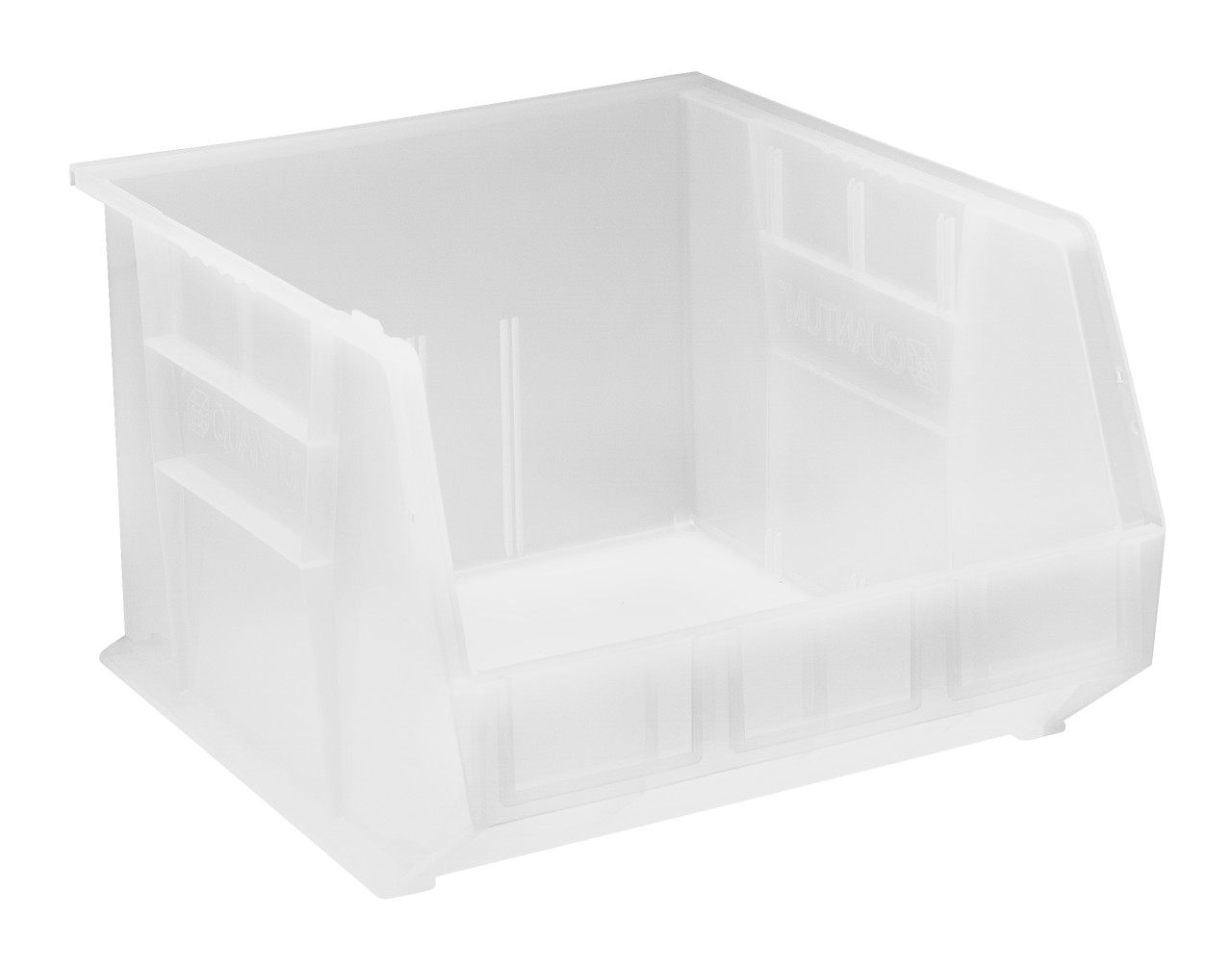 Bin, stacking or hanging, 16-1/2"W x 18"D x 11"H, Clear, Clear, Polypropylene, QUS270CL