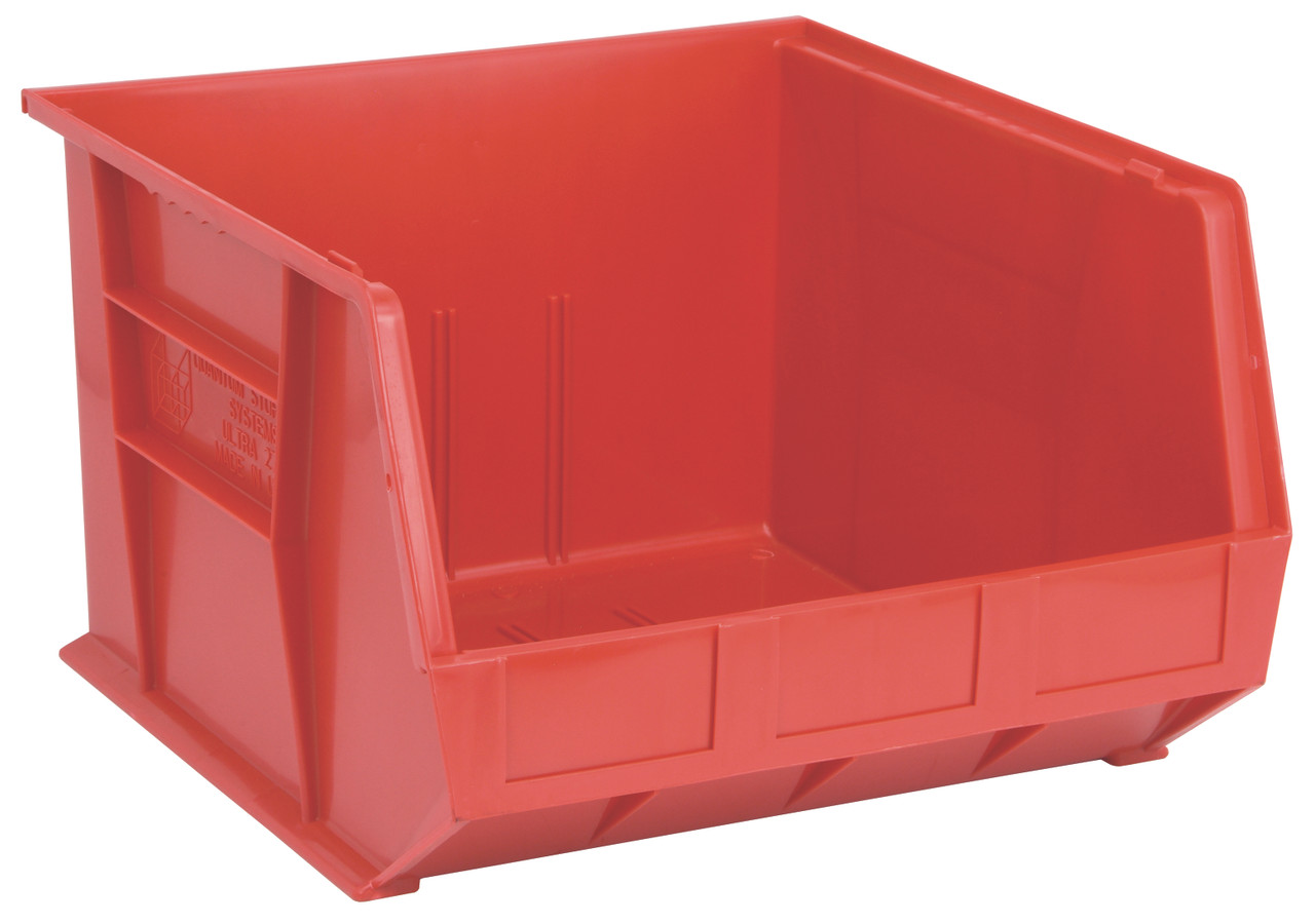 Bin, stacking or hanging, 16-1/2"W x 18"D x 11"H, Red, Red, Polypropylene, QUS270RD