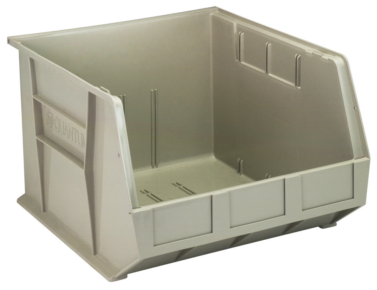 Bin, stacking or hanging, 16-1/2"W x 18"D x 11"H, Stone, Stone, Polypropylene, QUS270SN