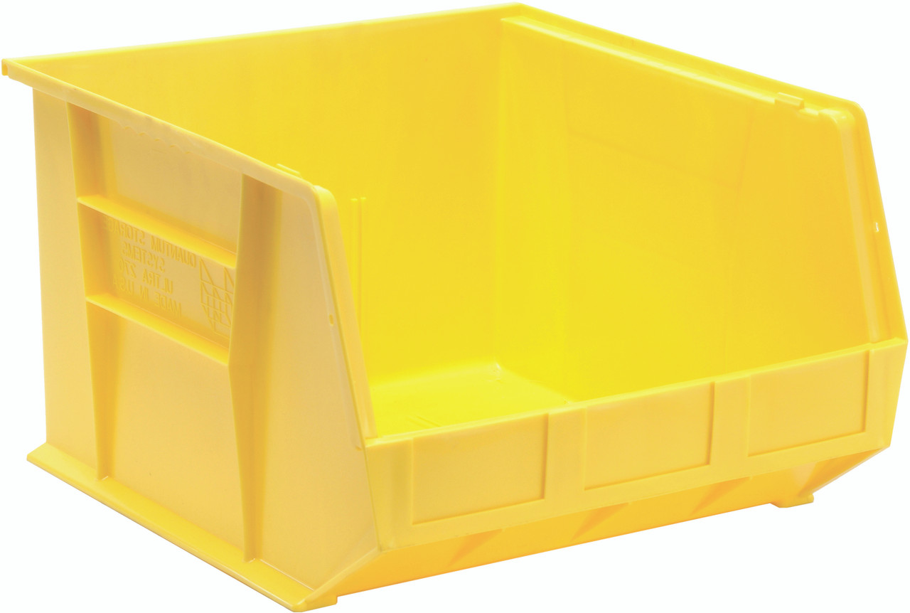 Bin, stacking or hanging, 16-1/2"W x 18"D x 11"H, Yellow, Yellow, Polypropylene, QUS270YL