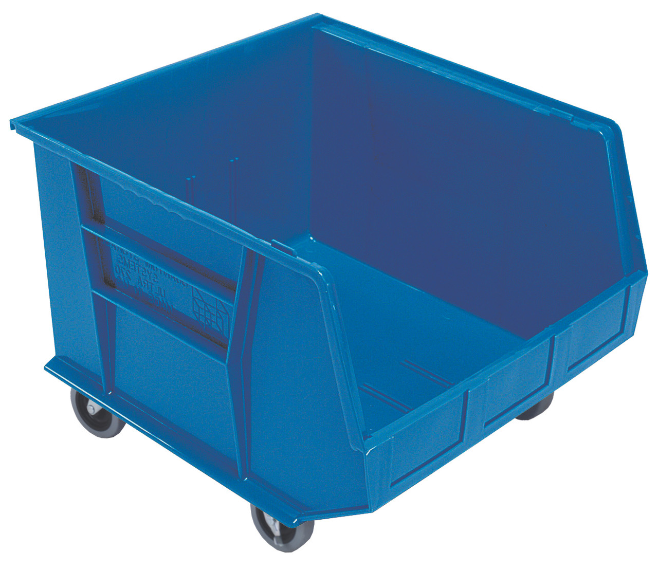 Bin, stacking or hanging, 16-1/2"W x 18"D x 14"H, Blue, Blue, Polypropylene, QUS275MOBBL