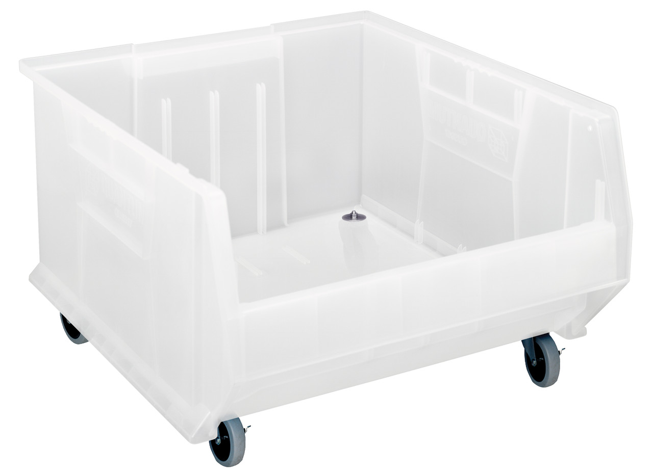 Hulk 24" Container, mobile, 23-7/8"L x 22-1/2"W x 15"H, Clear, Clear, Polypropylene, QUS967MOBCL
