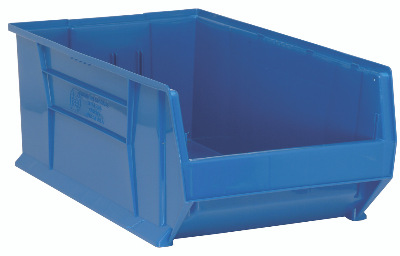 Hulk 30" Container, 29-7/8"L x 18-1/4"W x 12"H, stackable, Blue, Blue, Polypropylene, QUS975BL