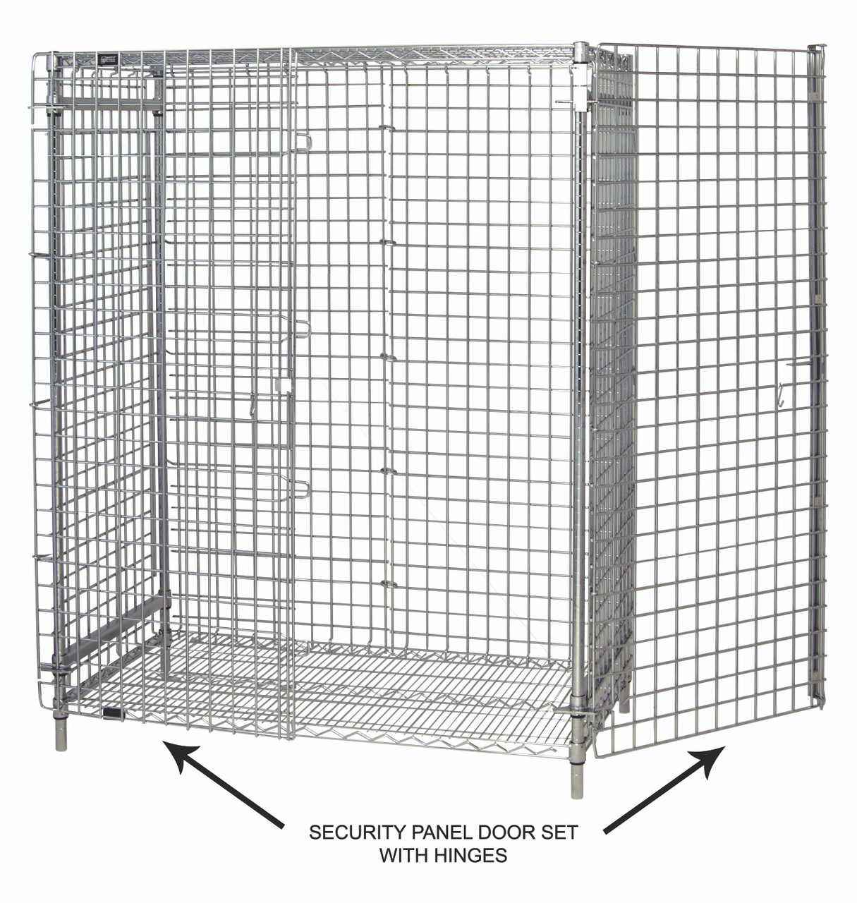 Security Door kit, 48"W x 18"D, includes: (1) security door and (1) security door mounting bracket, Chrome, 0, Carbon Steel, SD48-18C