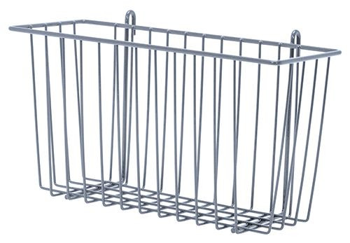 Store Grid Basket, 13-3/8"W x 5"D x 7"H, gray epoxy antimicrobial finish, Epoxy Coated, Gray, 0, Carbon Steel, SG-B1357GY