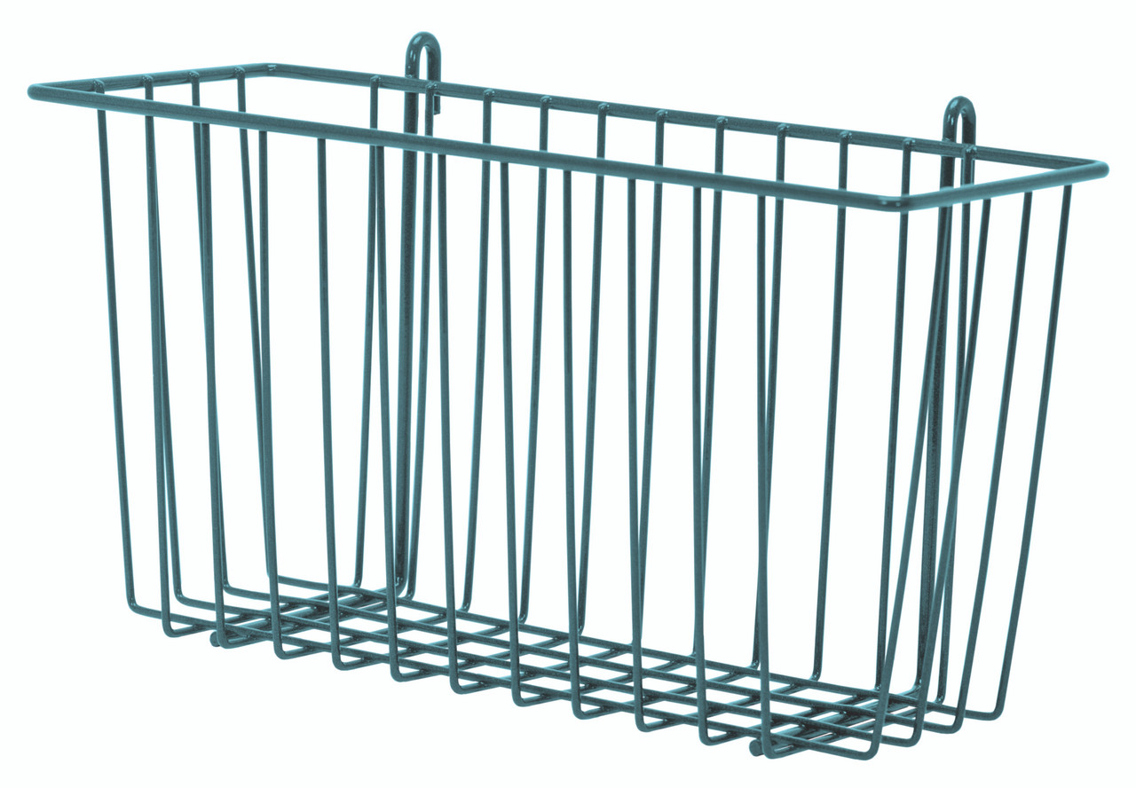 Store Grid Basket, 13-3/8"W x 5"D x 7"H, green epoxy antimicrobial finish, Epoxy Coated, Green, 0, Carbon Steel, SG-B1357P