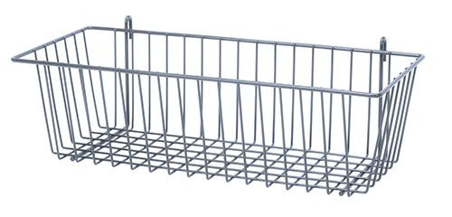 Store Grid Basket, 17-3/8"W x 7-1/2"D x 5"H, gray epoxy antimicrobial finish, Epoxy Coated, Gray, 0, Carbon Steel, SG-B1775GY