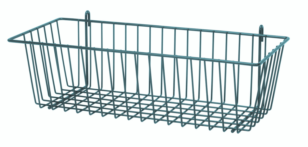 Store Grid Basket, 17-3/8"W x 7-1/2"D x 5"H, green epoxy antimicrobial finish, Epoxy Coated, Green, 0, Carbon Steel, SG-B1775P