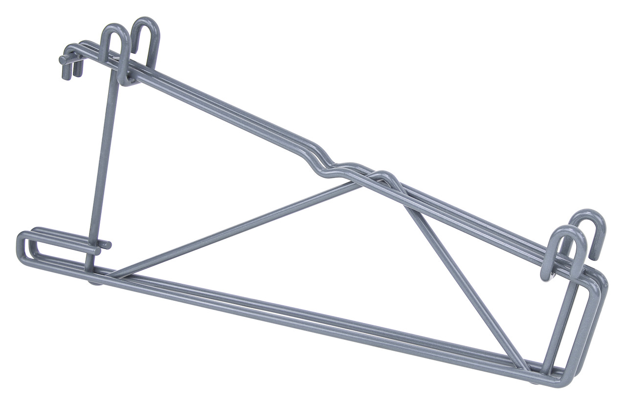 Store Grid Shelf Support Bracket, double, for use with 14"W shelves, Epoxy Coated, Gray, 0, Carbon Steel, SG-CD14GY