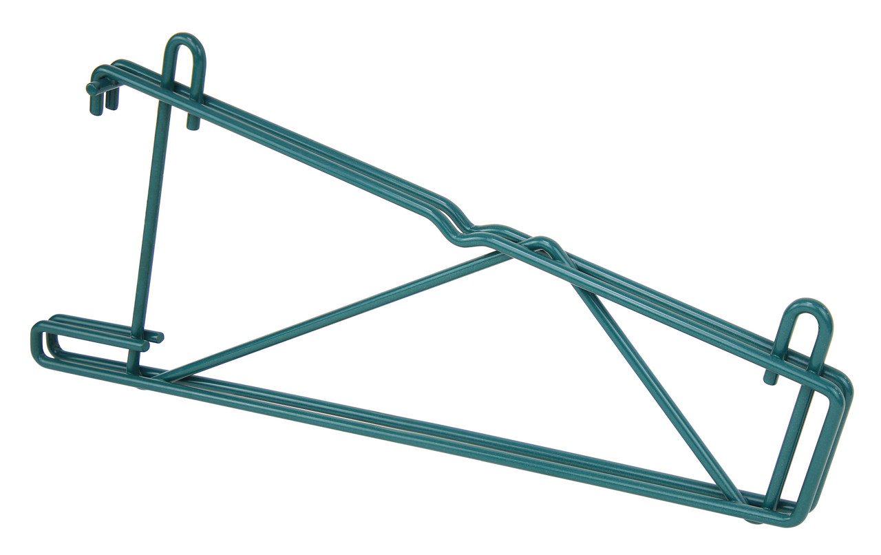 Store Grid Shelf Support Bracket, single, for use with 14"W shelves, Epoxy Coated, Green, 0, Carbon Steel, SG-CS14P