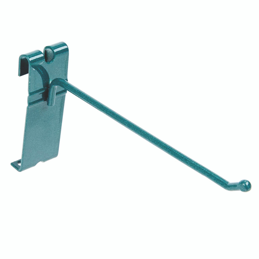 Store Grid Hook, 6", green epoxy antimicrobial finish, Epoxy Coated, Green, 0, Carbon Steel, SG-HOOK6P