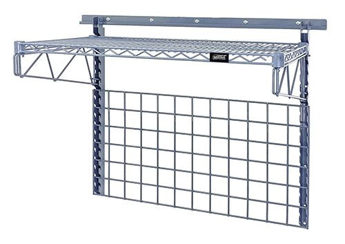Store Grid Medium-Duty Kit, includes: (1) 40" wall track, (2) 31" upright, Epoxy Coated, Gray, 0, Carbon Steel, SGK-401836-1GY