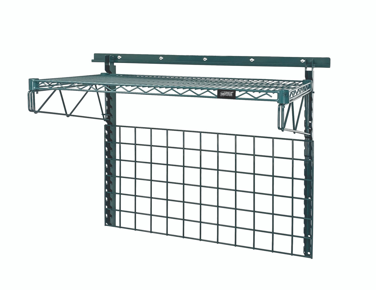 Store Grid Medium-Duty Kit, includes: (1) 40" wall track, (2) 31" upright, Epoxy Coated, Green, 0, Carbon Steel, SGK-401836-1P