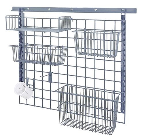 Store Grid Medium-Duty Kit, includes: (1) 40" wall track, (2) 31" uprights, Epoxy Coated, Gray, 0, Carbon Steel, SGK-403036-3GY