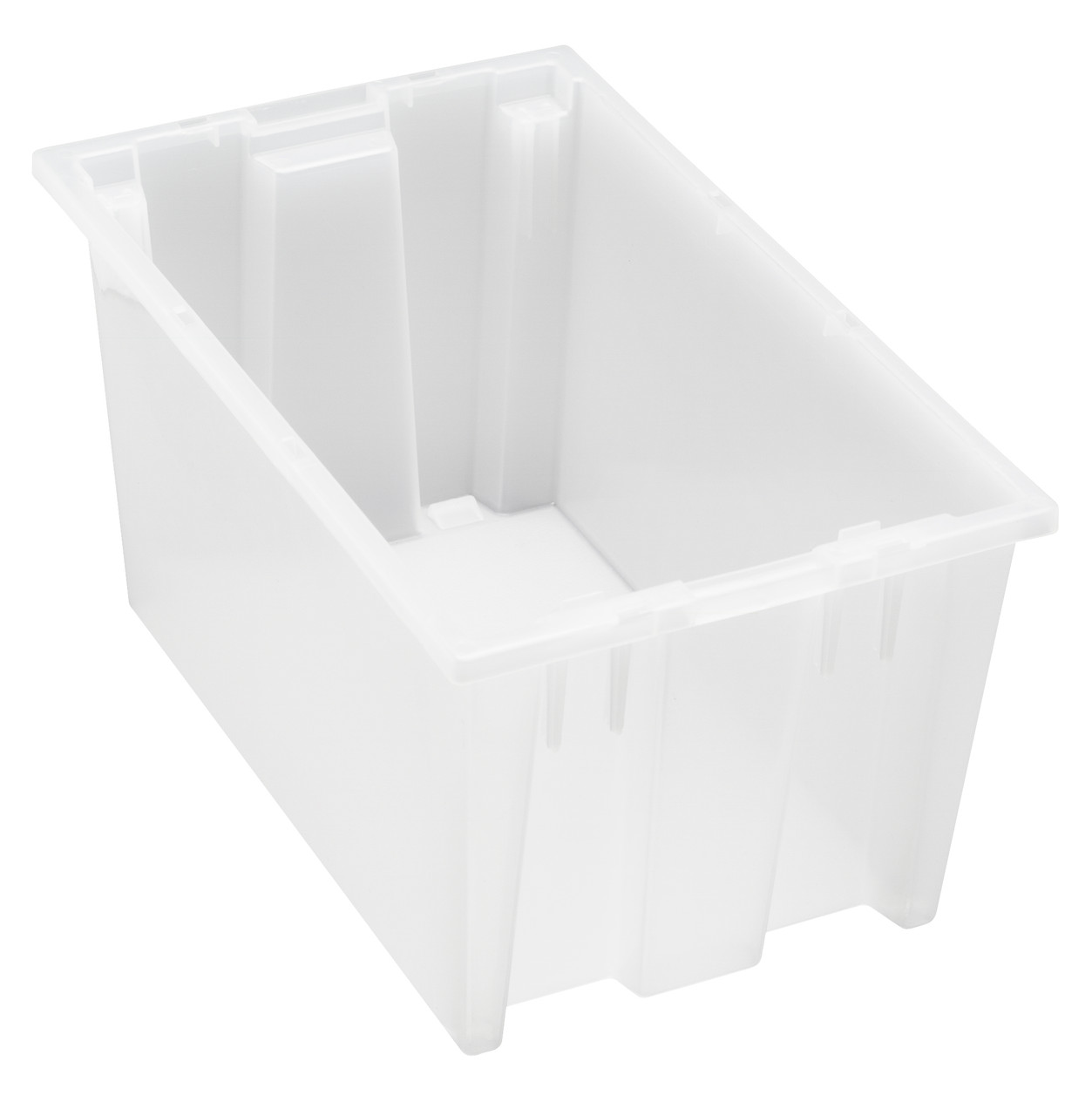 Stack and Nest Tote, 18"D x 11"W x 9"H, heavy duty, Clear, Clear, Polypropylene, SNT185CL