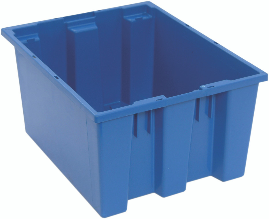 Stack and Nest Tote, 19-1/2"D x 15-1/2"W x 10"H, heavy duty, Blue, Blue, Polypropylene, SNT190BLCS