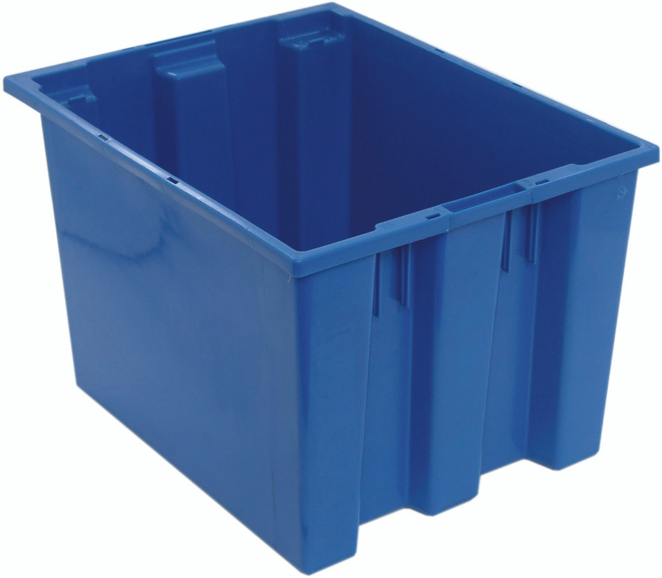 Stack and Nest Tote, 19-1/2"D x 15-1/2"W x 13"H, heavy duty, Blue, Blue, Polypropylene, SNT195BLCS