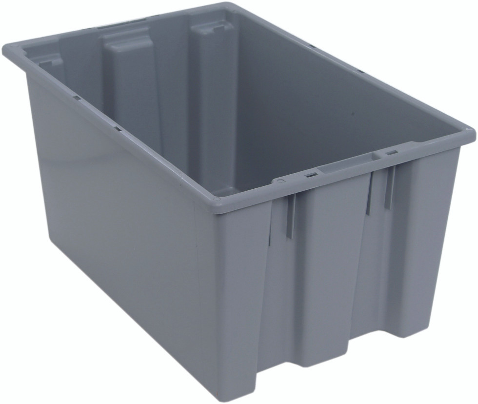 Stack and Nest Tote, 23-1/2"D x 15-1/2"W x 12"H, heavy duty, Gray, Gray, Polypropylene, SNT240GY