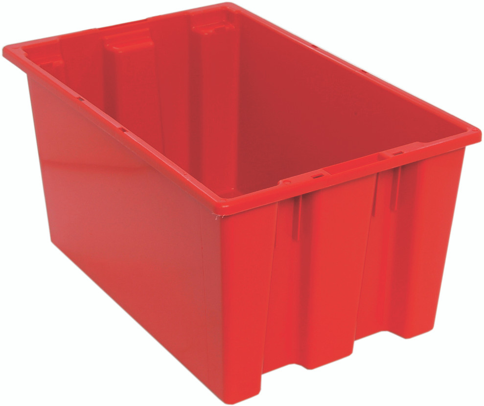 Stack and Nest Tote, 23-1/2"D x 15-1/2"W x 12"H, heavy duty, Red, Red, Polypropylene, SNT240RDCS