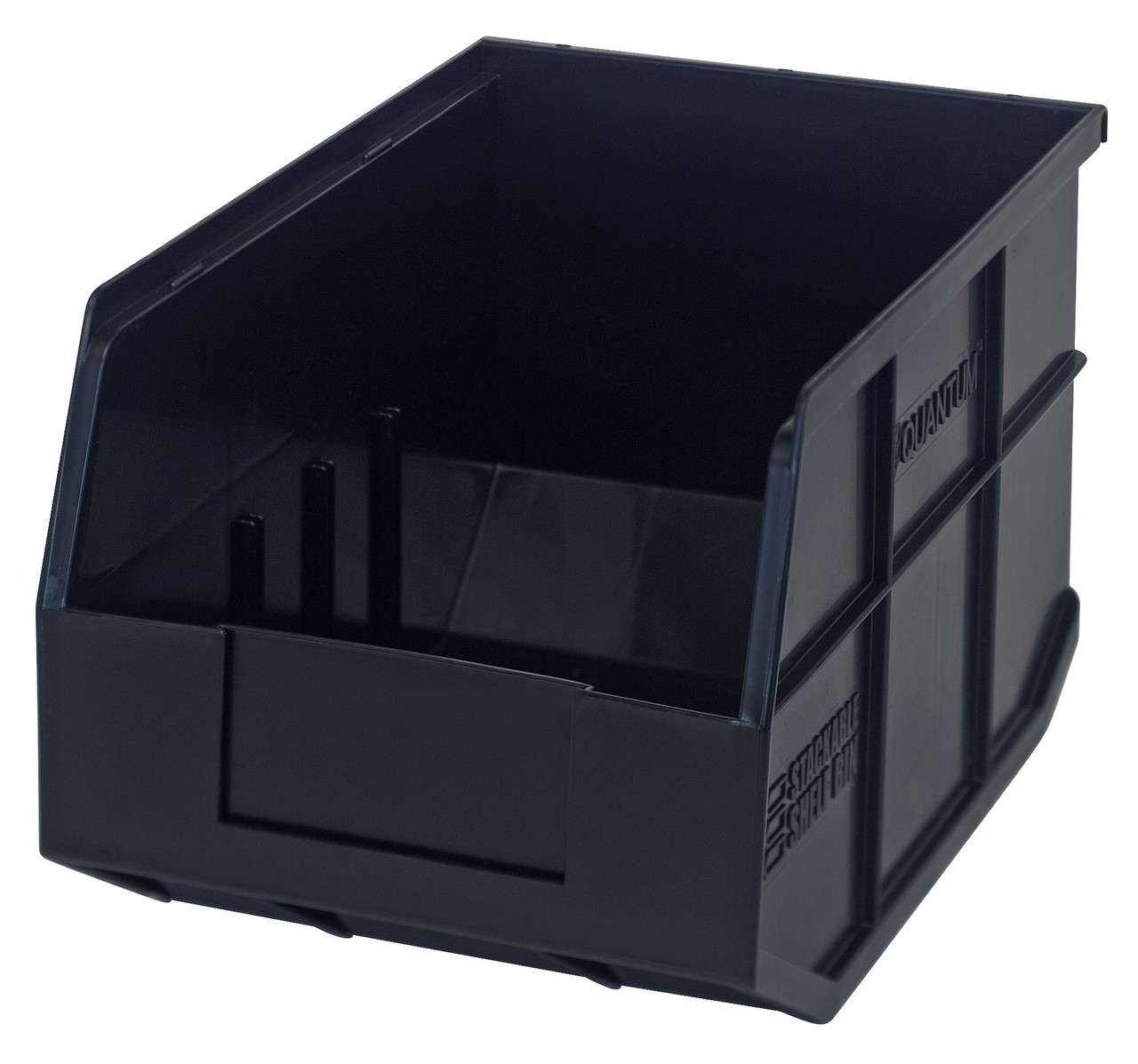 Stackable Shelf Bin, 8-1/4"W x 12"D x 7"H, autoclavable up to 250°F, Black, Black, Polypropylene, SSB423BKCS