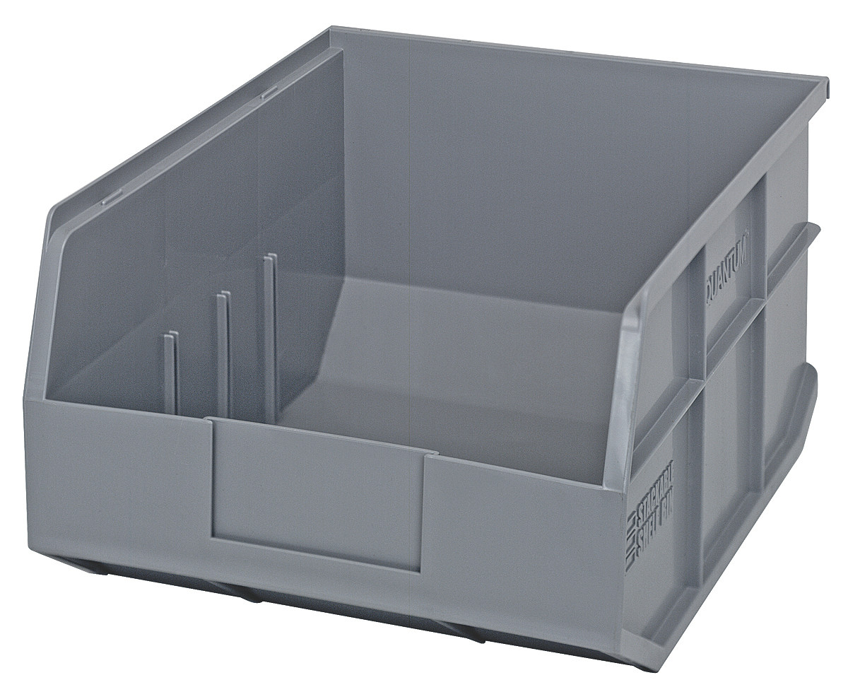 Stackable Shelf Bin, 11"W x 14"D x 7"H, autoclavable up to 250°F, Gray, Gray, Polypropylene, SSB445GYCS