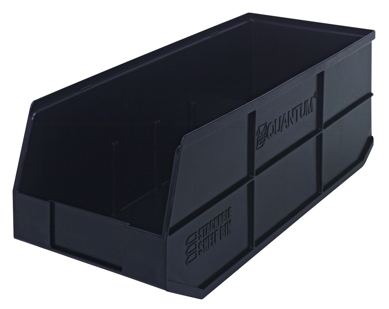 Stackable Shelf Bin, 8-1/4"W x 20-1/2"D x 7"H, autoclavable up to 250°F, Black, Black, Polypropylene, Case of 6, SSB483BK