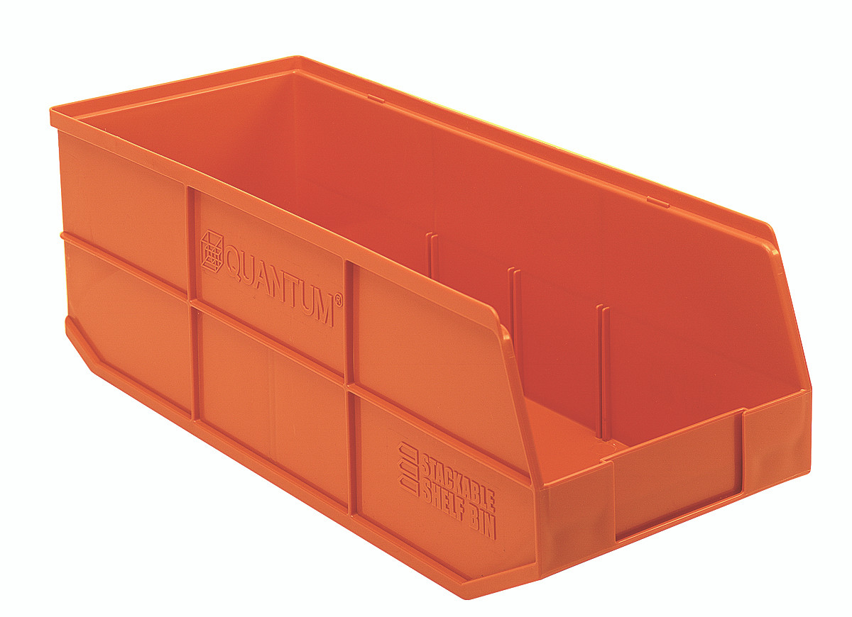 Stackable Shelf Bin, 8-1/4"W x 20-1/2"D x 7"H, autoclavable up to 250°F, Orange, Orange, Polypropylene, SSB483OR