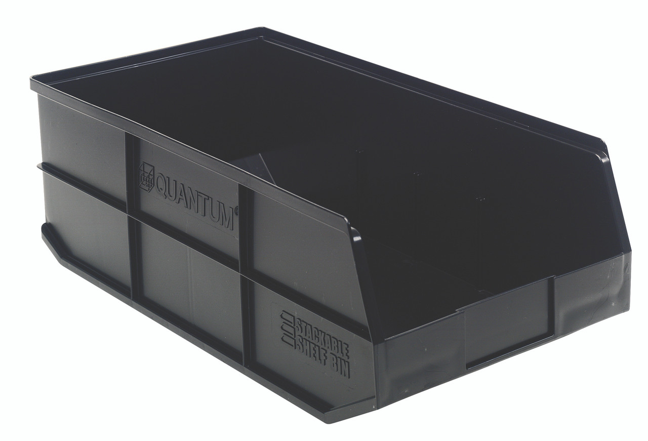 Stackable Shelf Bin, 11"W x 20-1/2"D x 7"H, autoclavable up to 250°F, Black, Black, Polypropylene, SSB485BKCS