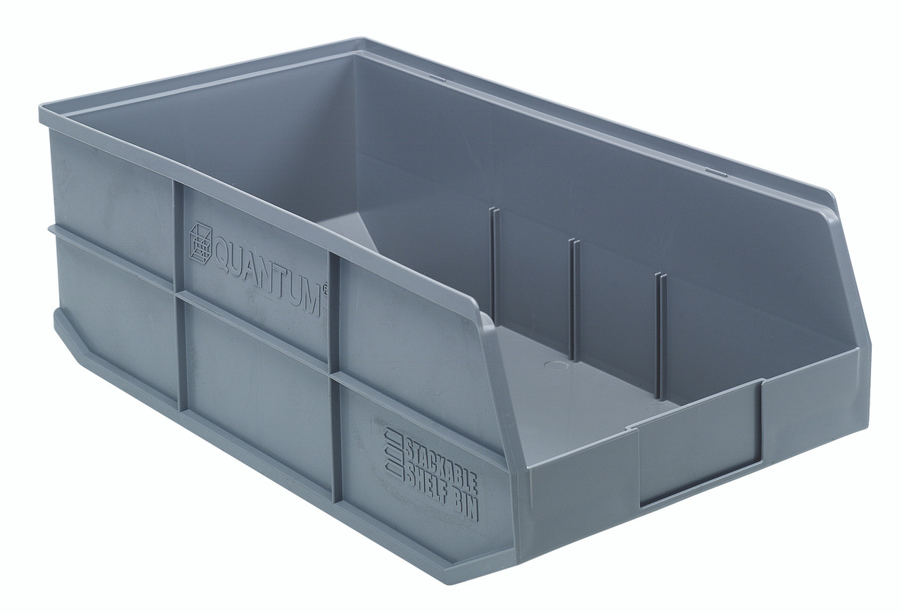 Stackable Shelf Bin, 11"W x 20-1/2"D x 7"H, autoclavable up to 250°F, Gray, Gray, Polypropylene, SSB485GY