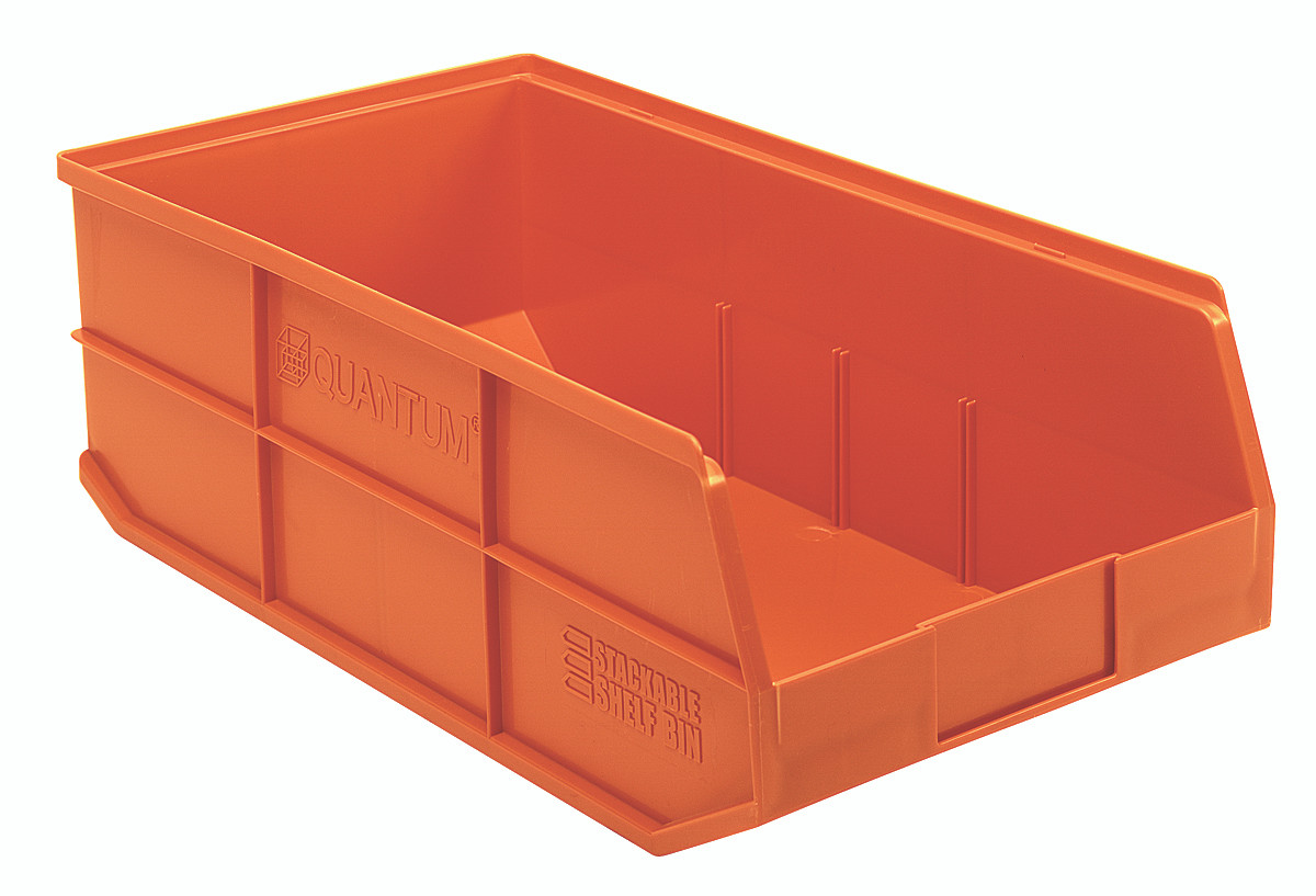 Stackable Shelf Bin, 11"W x 20-1/2"D x 7"H, autoclavable up to 250°F, Orange, Orange, Polypropylene, SSB485OR