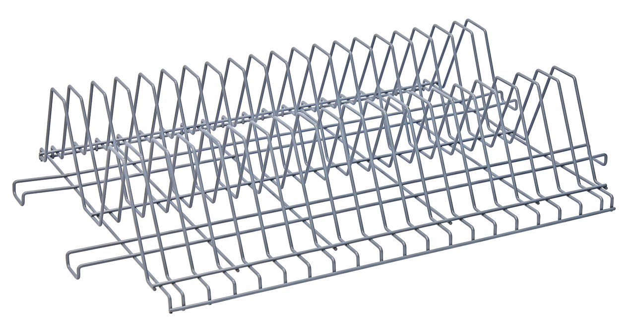 Cutting Board and Tray Drying Rack, 36"W x 24"D, (18) tray capacity at 1-1/2" spacing, Epoxy Coated, Gray, 0, Carbon Steel, TDR24361GY