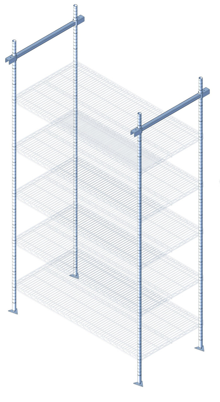 Intermediate Kit, 18", includes: (4) 86"H posts, Epoxy coated, Gray, 0, Carbon Steel, TTK-C18GY