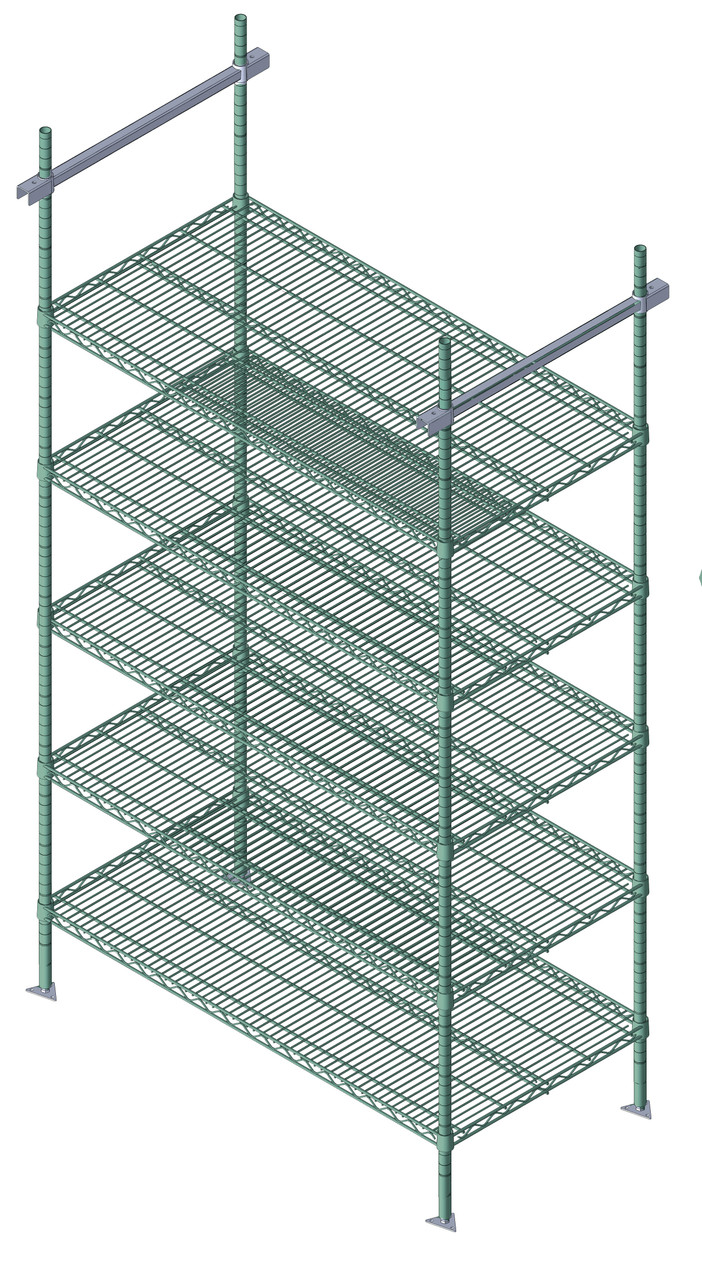 Intermediate Kit, 21", includes: (4) 86"H posts, Epoxy Coated, Green, 0, Carbon Steel, TTK-C21P