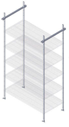 Intermediate Kit, 24", includes: (4) 86"H posts, Chrome, 0, Carbon Steel, TTK-C24