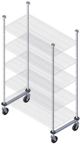 Mobile Kit, 24", includes: (4) 74"H posts, Chrome, 0, Carbon Steel, TTK-M24