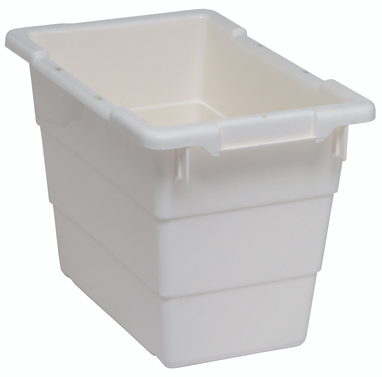Cross Stack Tub, 5.51 gallon capacity, 100 lb. weight capacity, White, White, Polypropylene, TUB1711-12WT